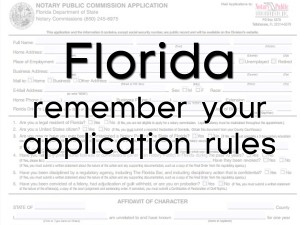 Florida remember appliarion rules